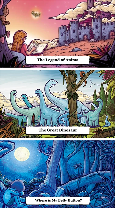 The Legend of Anima, The Great Dinosaur, Where is My Belly Button?